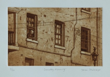 Sunday Morning - Zinc etching - Ed 20 - Image size 12.5x19.5cm